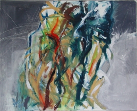 Ammassamento di persone,  80x100, 2000