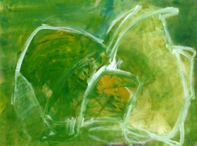 o.T. (grüne Flügel), 80x100, 2000