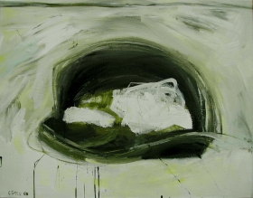 o.T. (offene Tasche grün), 75x95, 2008