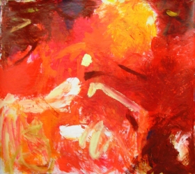 o.T. (rot-braun), Acryl auf Karton, 160x200, 2006