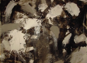 o.T. (schwarz-weiß), 160x220, Acryl auf Karton, 2006