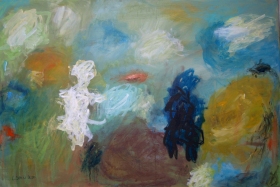 2 Gestalten im bunten Wald 80x120 2020