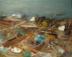 Am Wasser 5 (Schwemmgut), 95x120,-2015