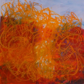 o.T. (Feuerschlucht), 110x110, 2016
